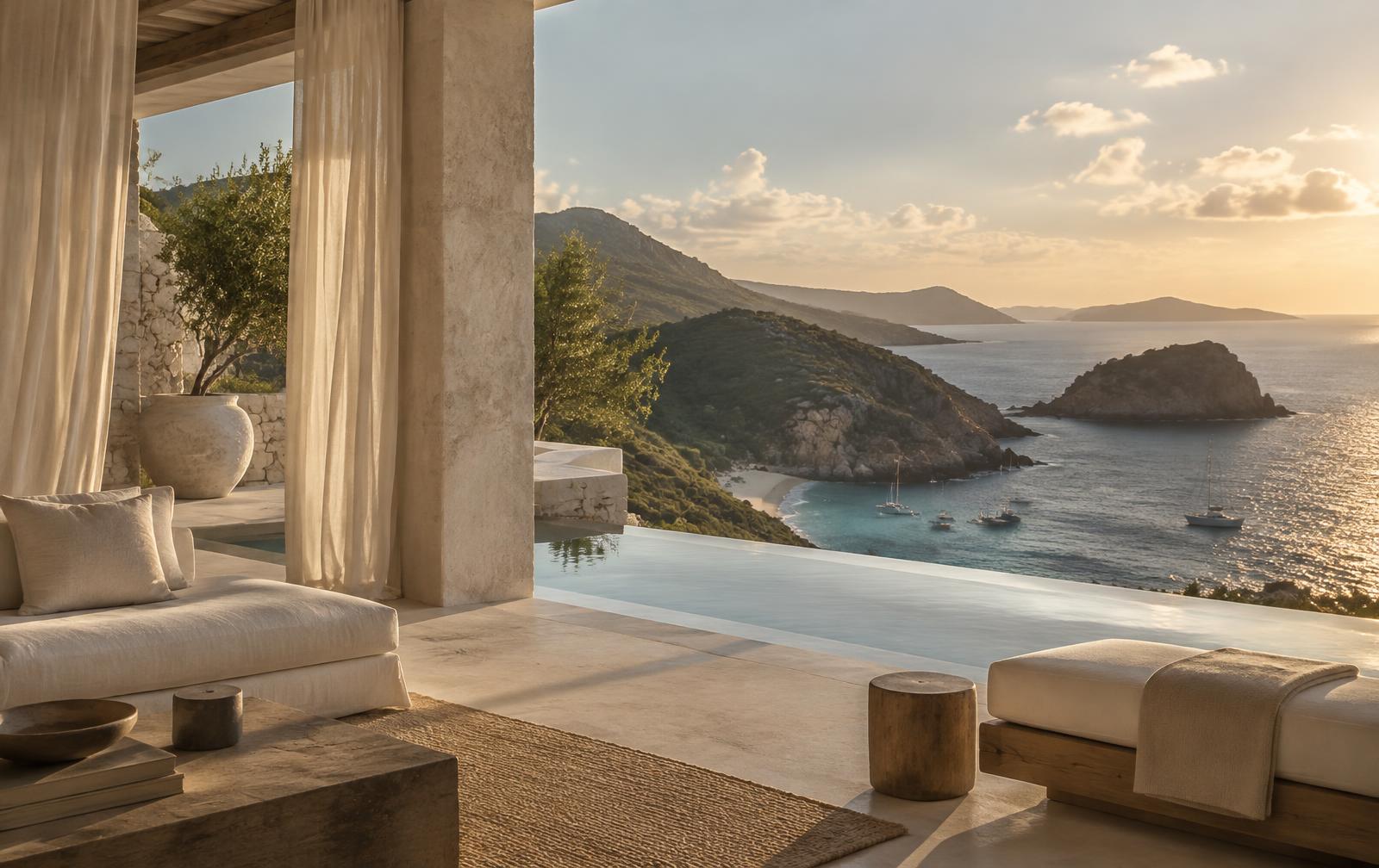 Temporary editorial view evoking Colombier and the light of St Barth